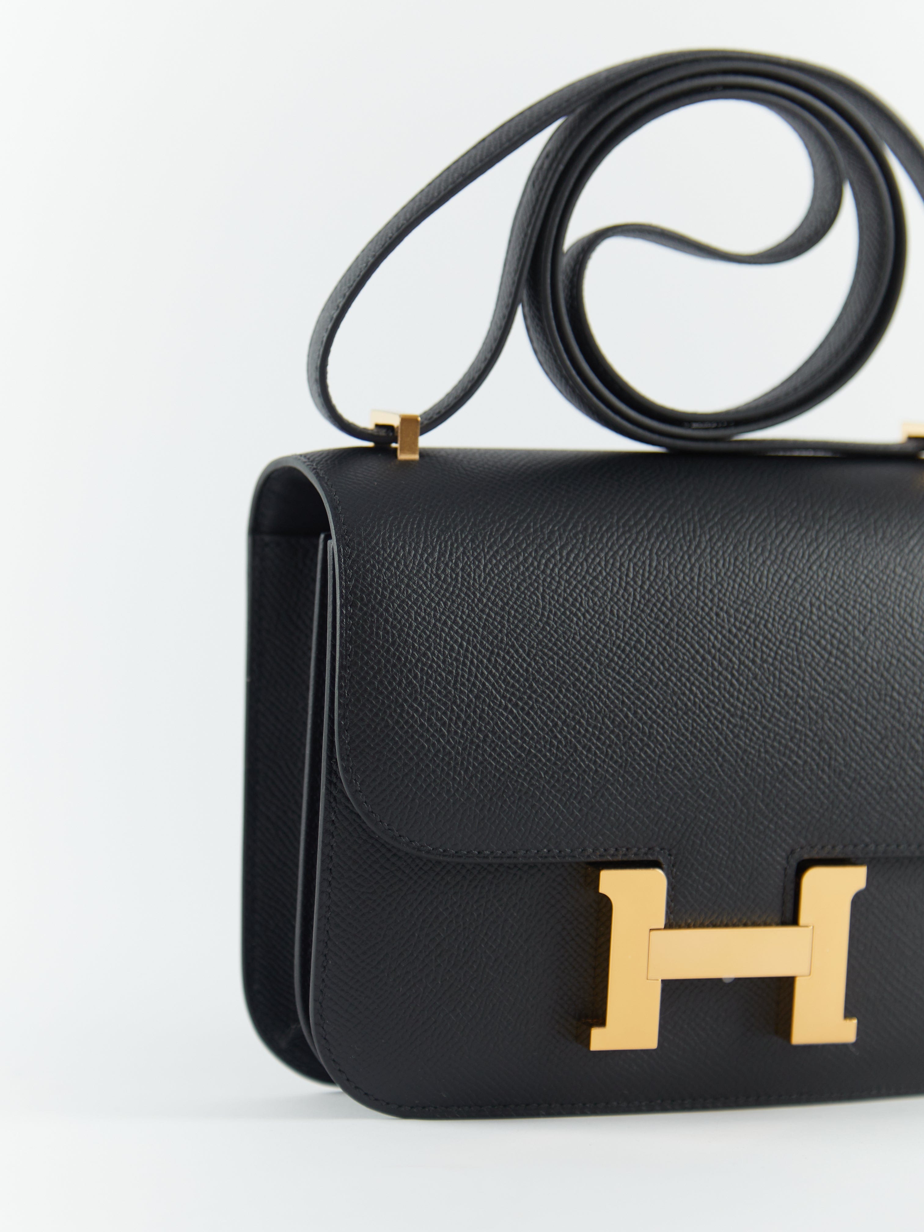 LuxuryVault HERMÈS CONSTANCE 18CM BLACK Epsom Leather with Gold Hardware