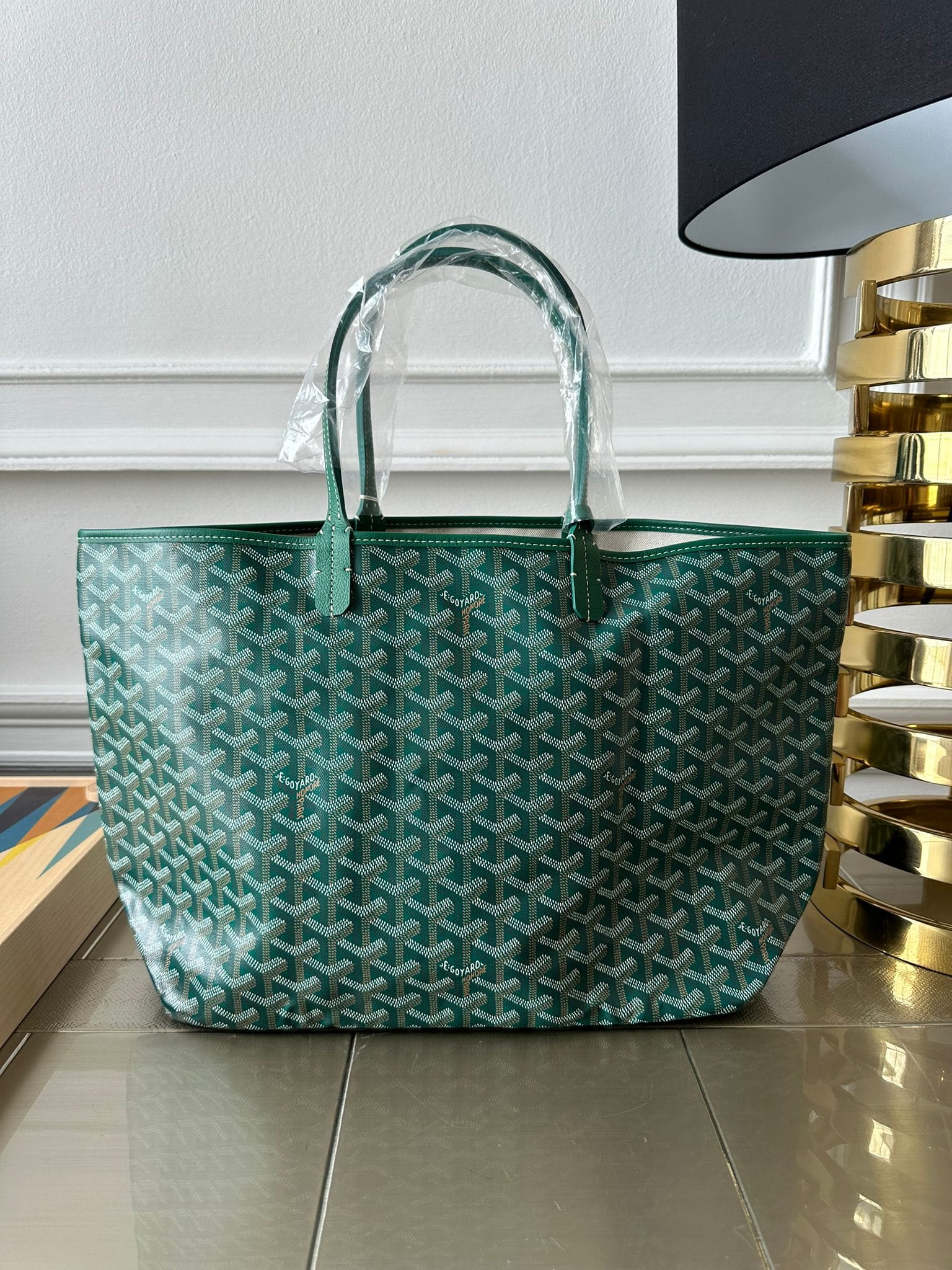 LuxuryVault GOYARD Saint Louis PM Bag in Green