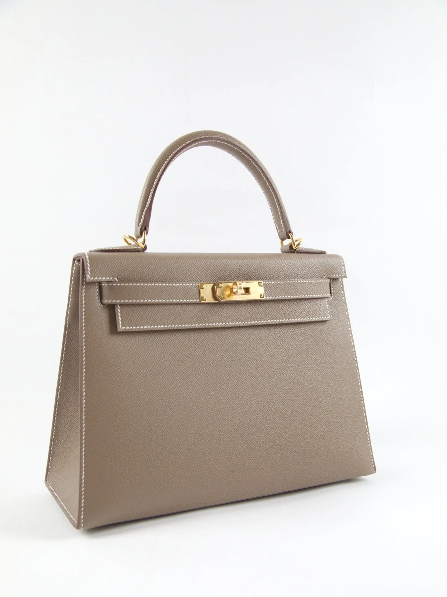 HERMÈS KELLY 28CM ETOUPE Epsom Leather with Gold Hardware