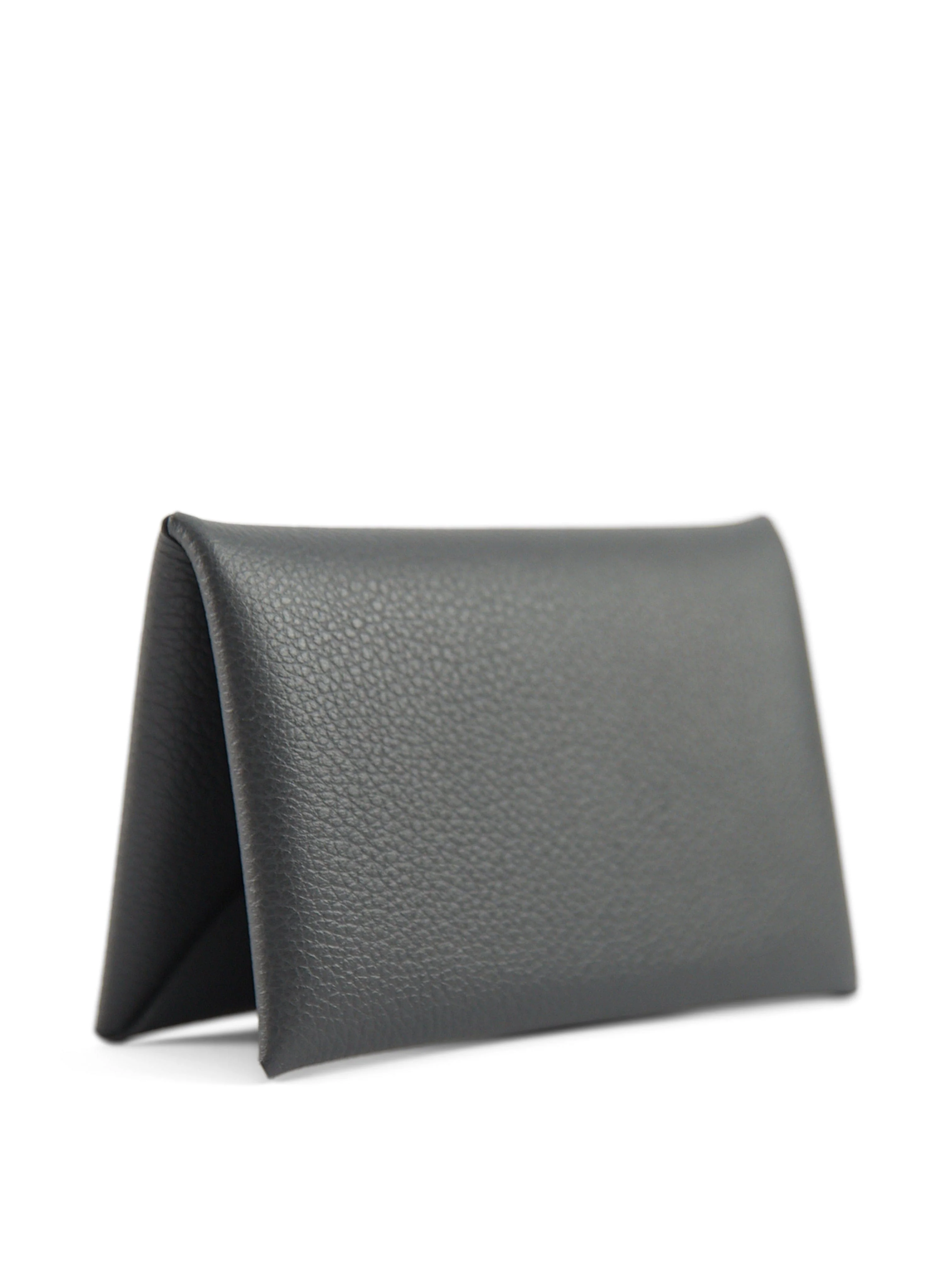 HERMÈS CALVI CARD HOLDER BLACK Evercolour Leather