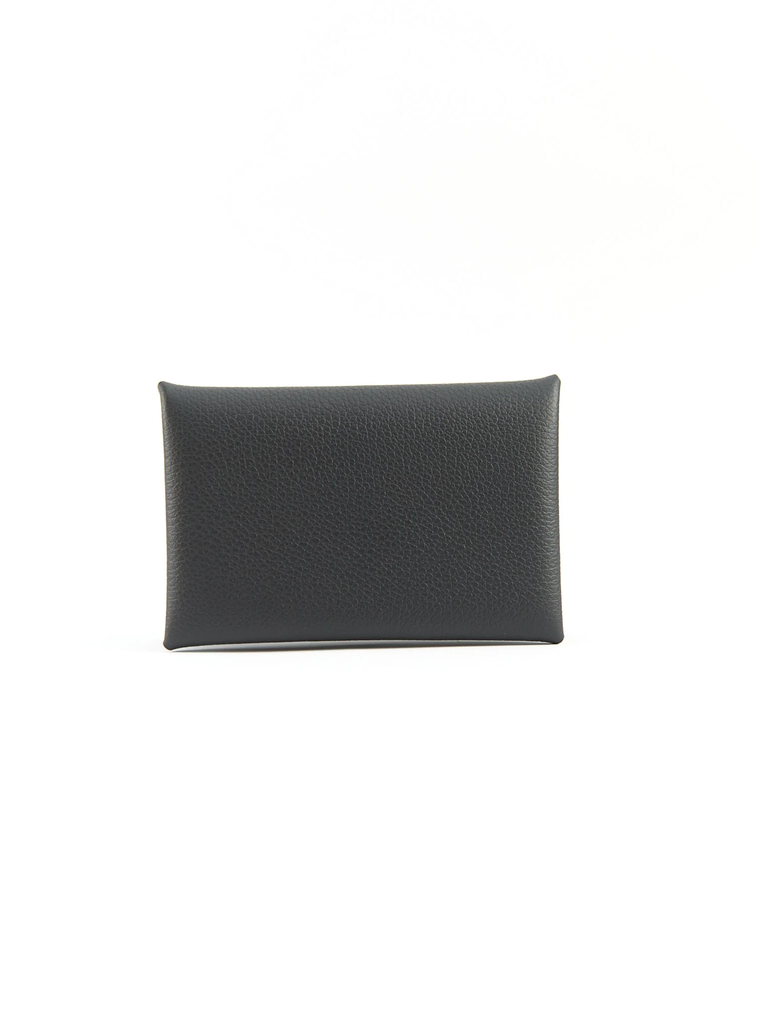 HERMÈS CALVI CARD HOLDER BLACK Evercolour Leather