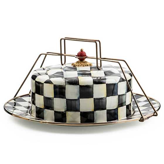 Mac Kenzie-Childs Courtly Check Enamel Cake Carrier AGC1552