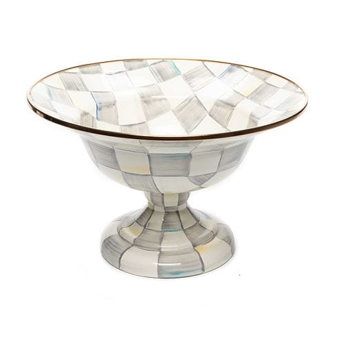 Mac Kenzie-Childs Sterling Check Enamel Compote – Large AGC1528