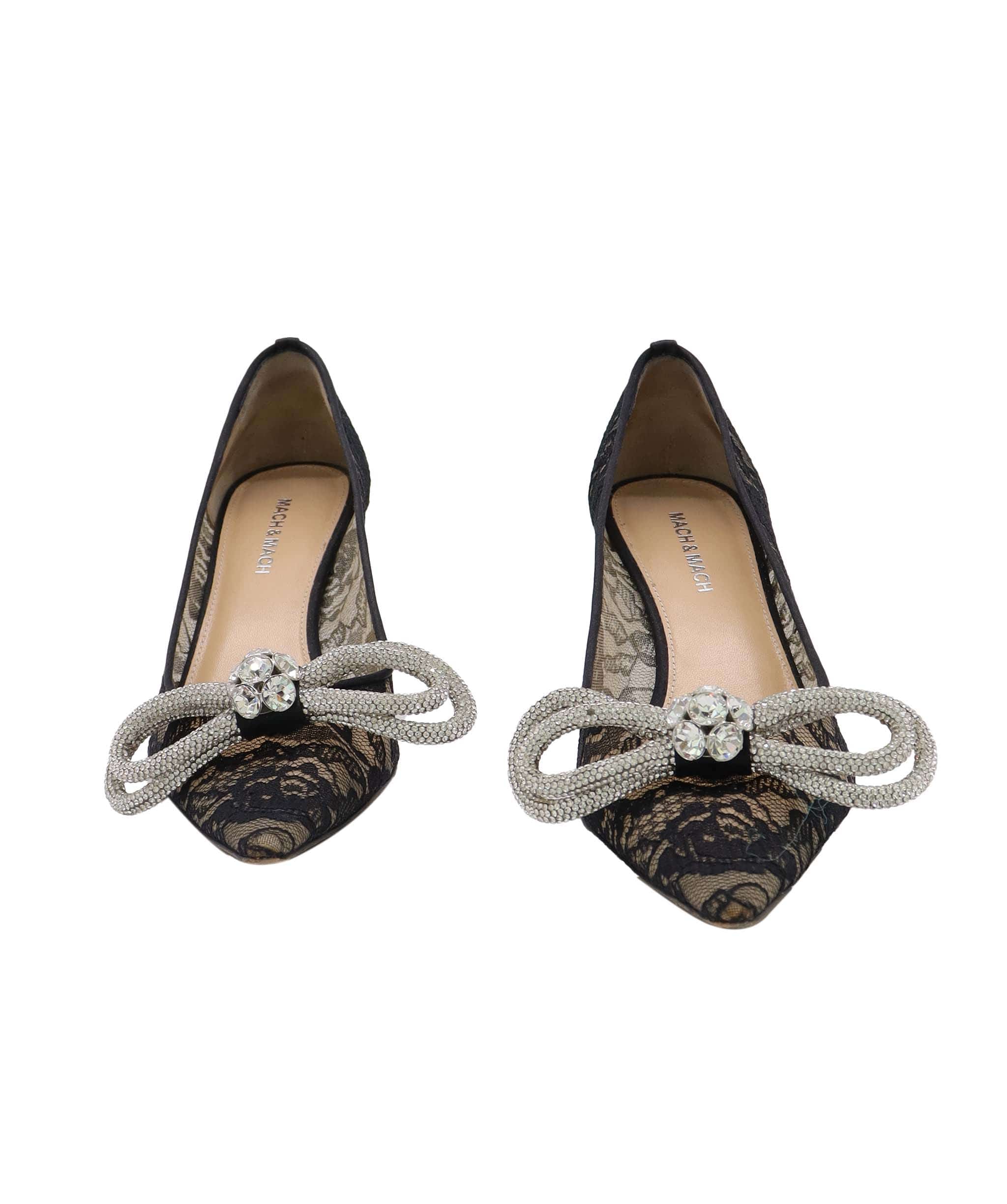 Mach & Mach MACH & MACH DOUBLE BOW PUMPS BALCK SIZE 39 ASC7299