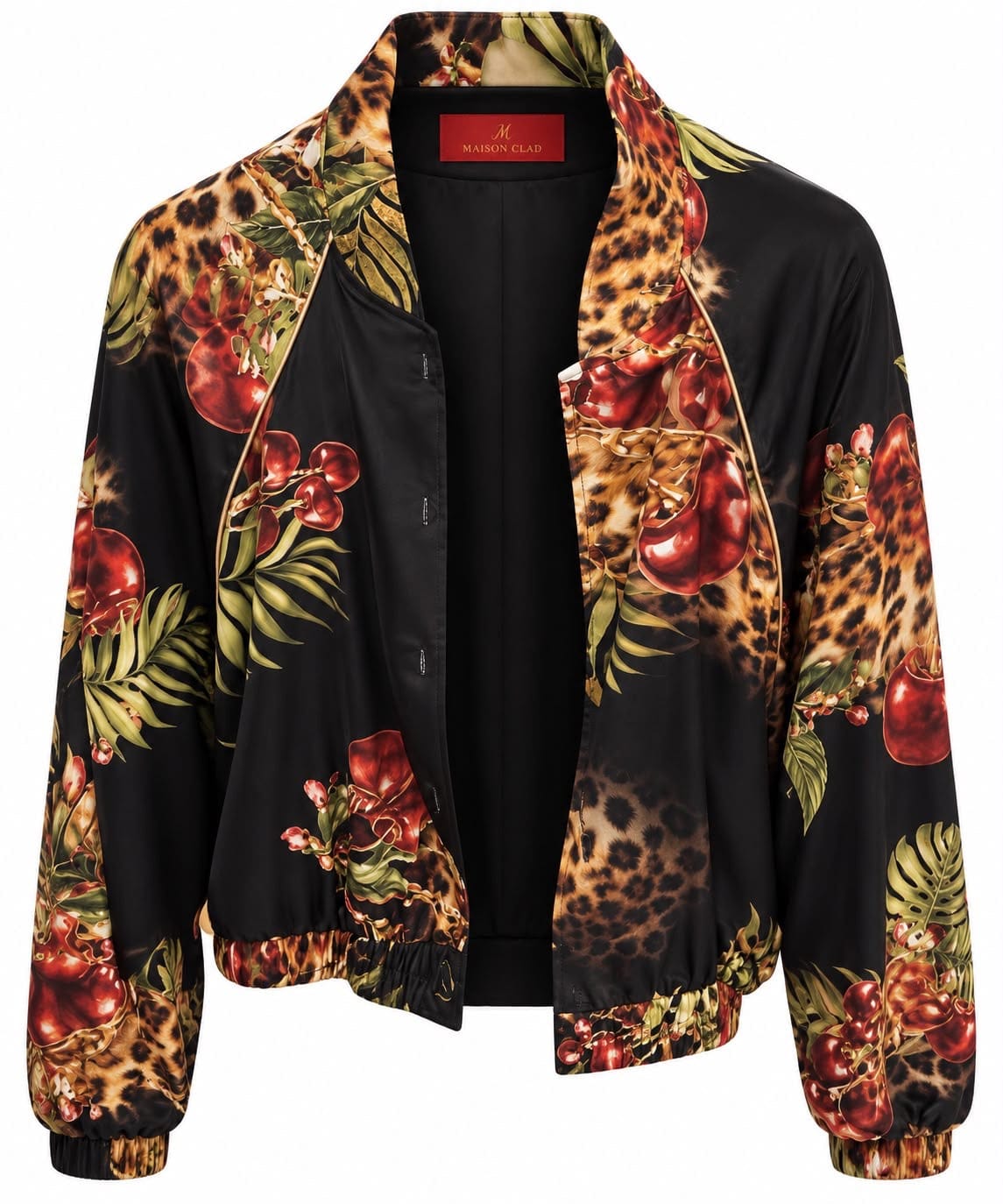 Maison Clad BOMBER CAPE REVERSIBLE BLACK CHERRY MCL13340