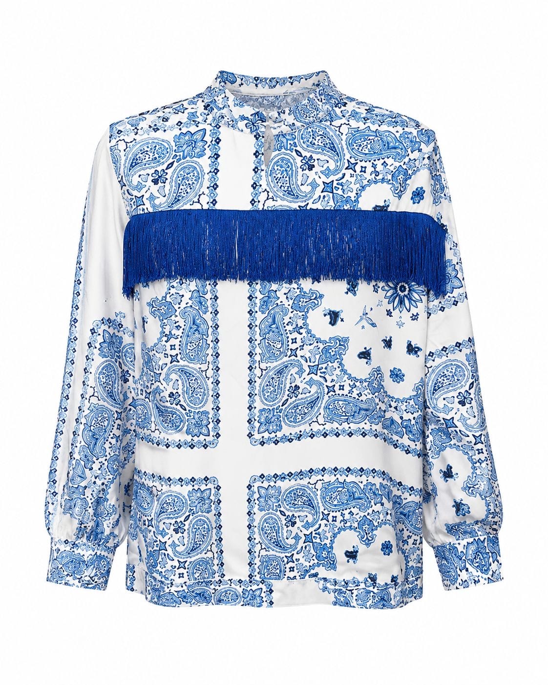 Maison Clad BOMBER COLETTE FRINGES BANDANA BLUE GRADIENT MCL12100