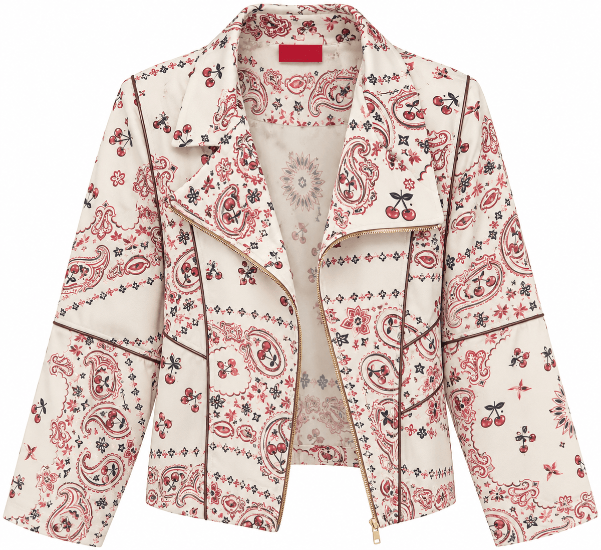 Maison Clad BOMBER DENIM CHERIE CHERRY BANDANA OFF WHITE MCL13264