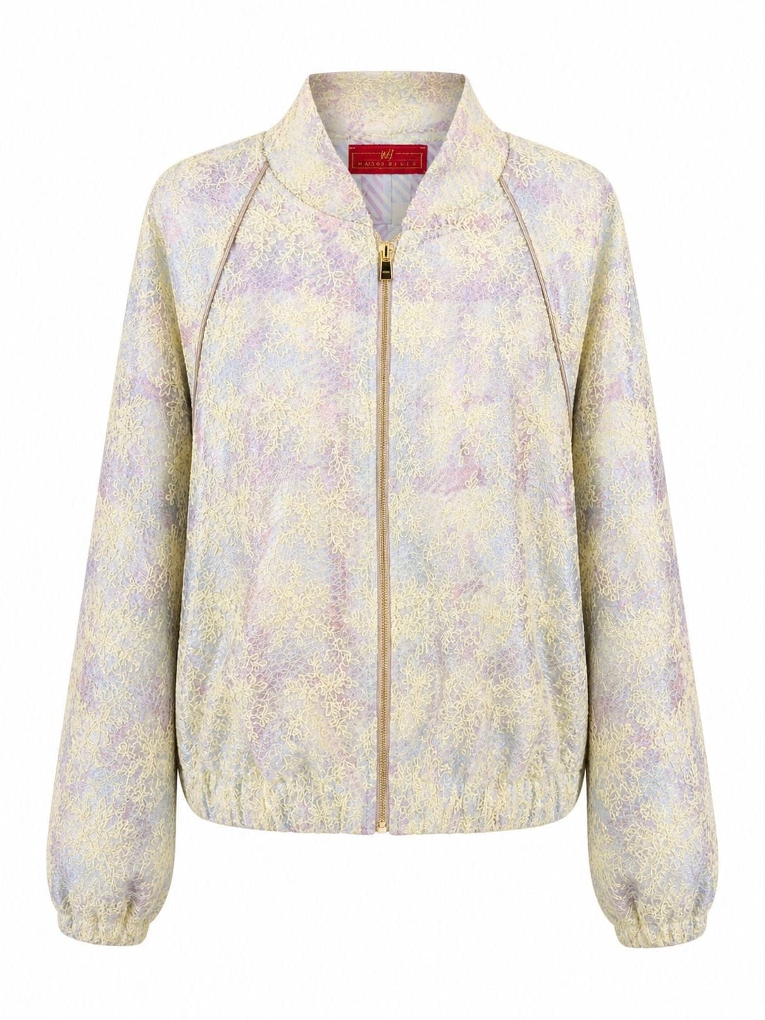 Maison Clad BOMBER LUXURIOUS LACE SILK LINING CHECKS YELLOW MCL11318