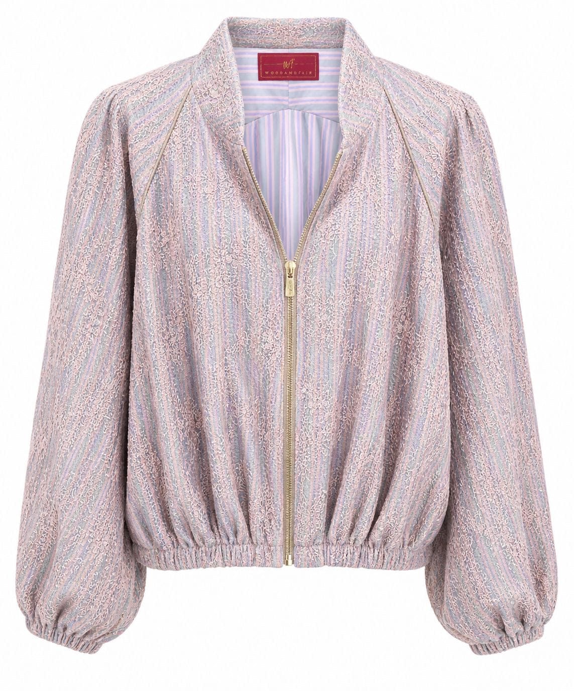 Maison Clad BOMBER LUXURIOUS LACE SILK LINING STRIPES PINK MCL11317