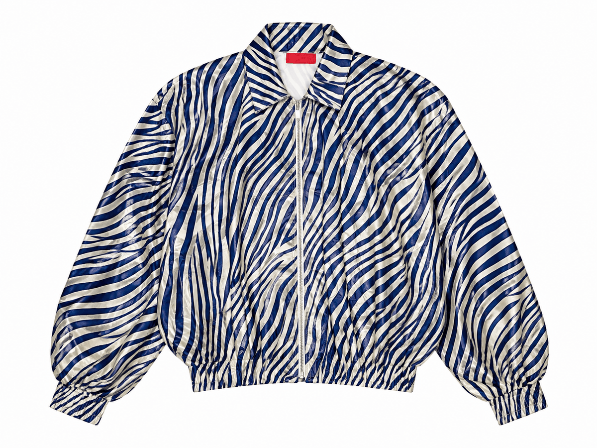 Maison Clad BOMBER MELANIE ZEBRA NAVY WAVE SILK MCL13103