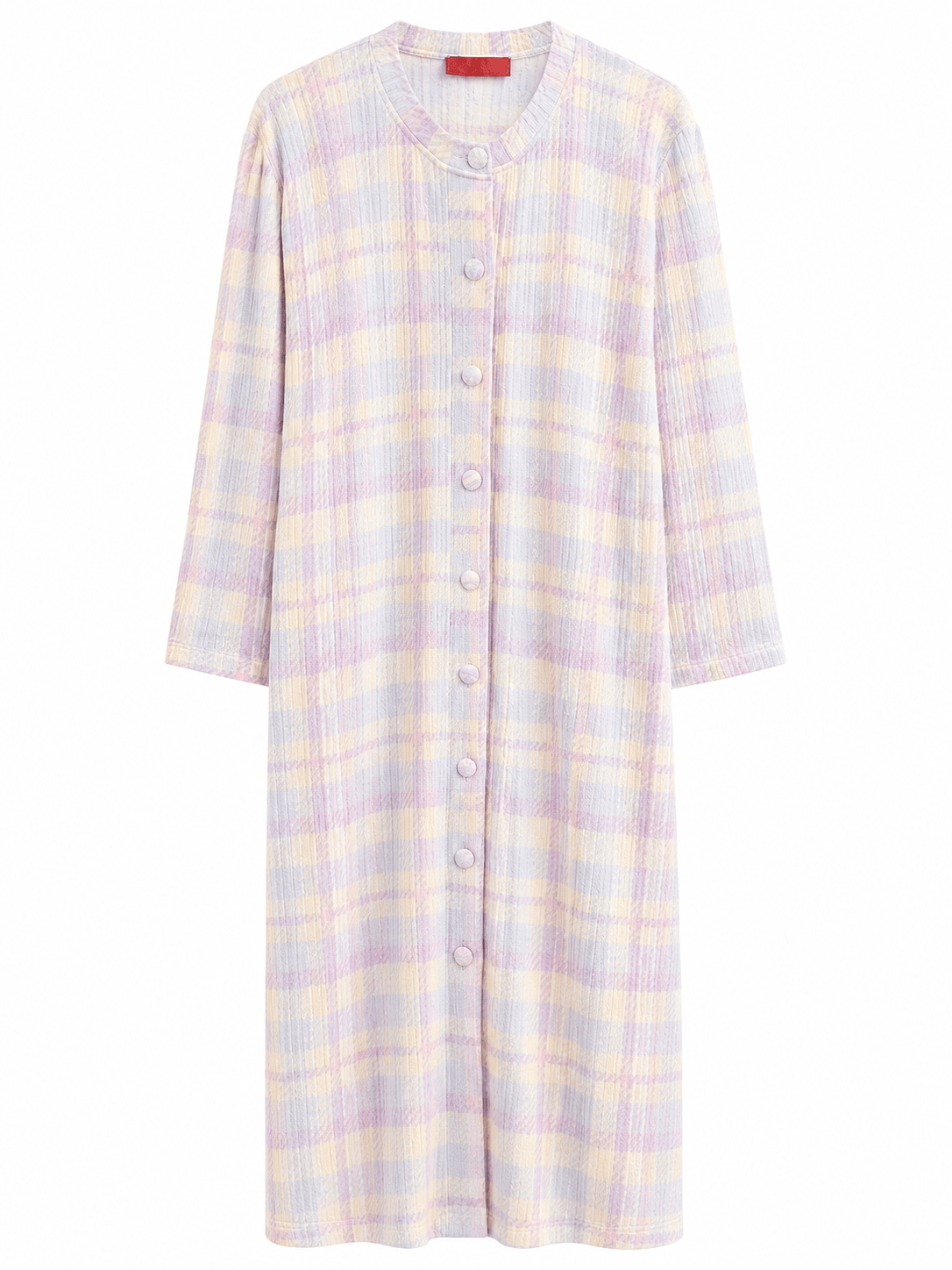 Maison Clad DRESS CARDIGAN CHECKS PURPLE KNIT COTTON MCL11608