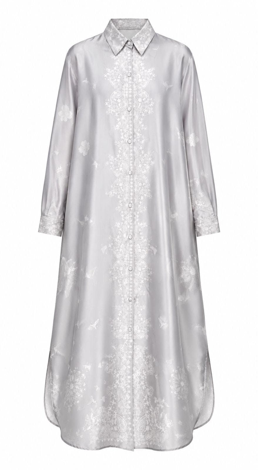 Maison Clad DRESS CAROLINE BANDANA DOVE GREY SILVER MCL12059