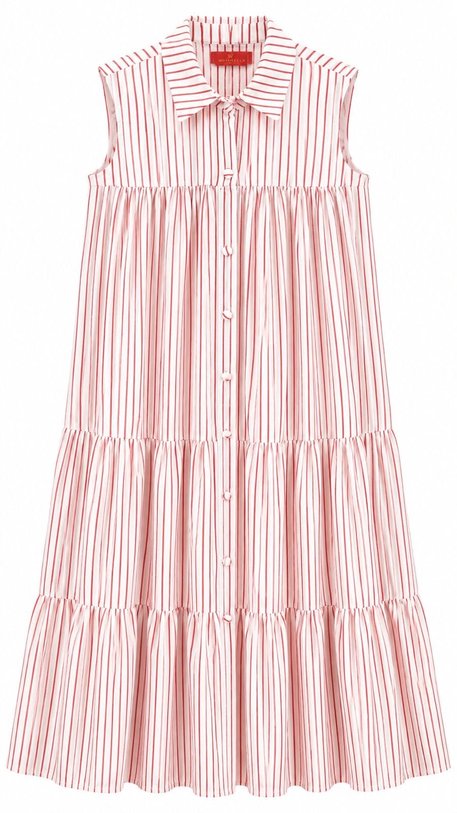 Maison Clad DRESS CATHERINE PINSTRIPES CHERRY MAXI FLOW MCL11392