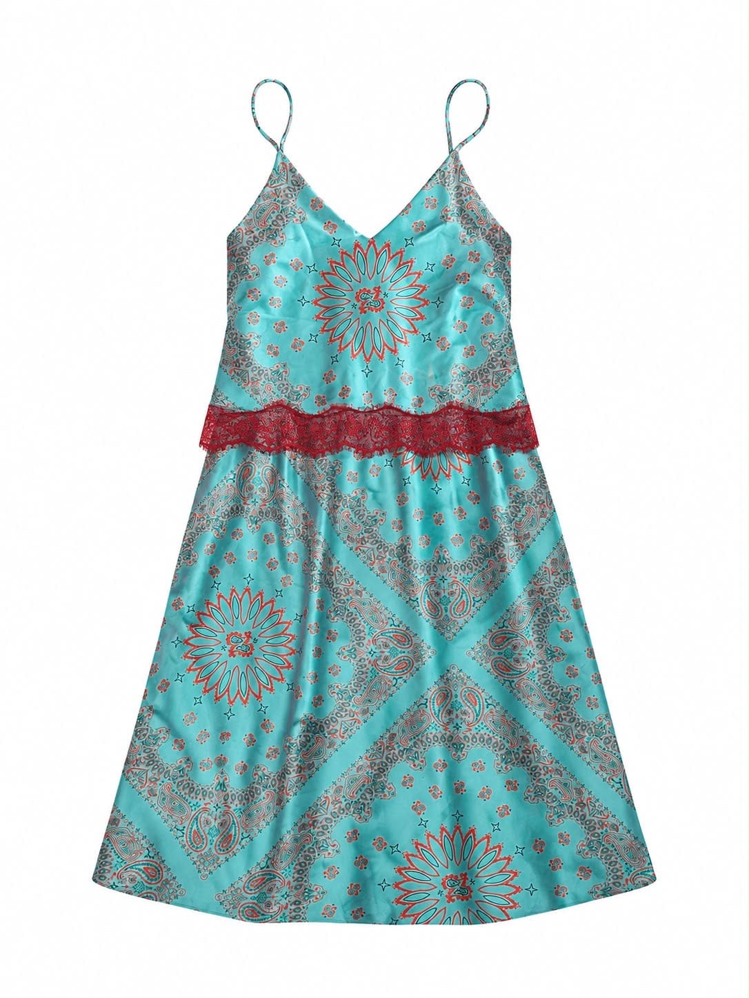 Maison Clad DRESS CRYSTAL BANDANA TURQUOISE STRAWBERRY MCL13144