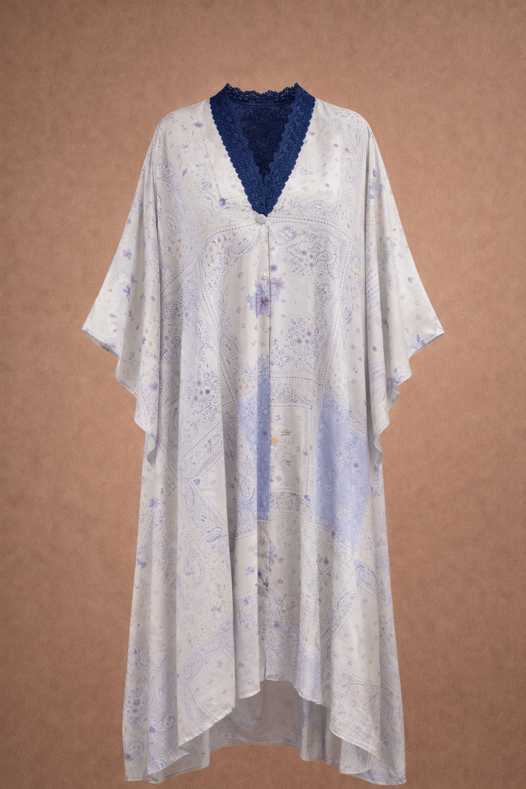 Maison Clad DRESS EVANGELIA KAFTAN BANDANA LAVENDER WITH LACE DETAIL MCL00260