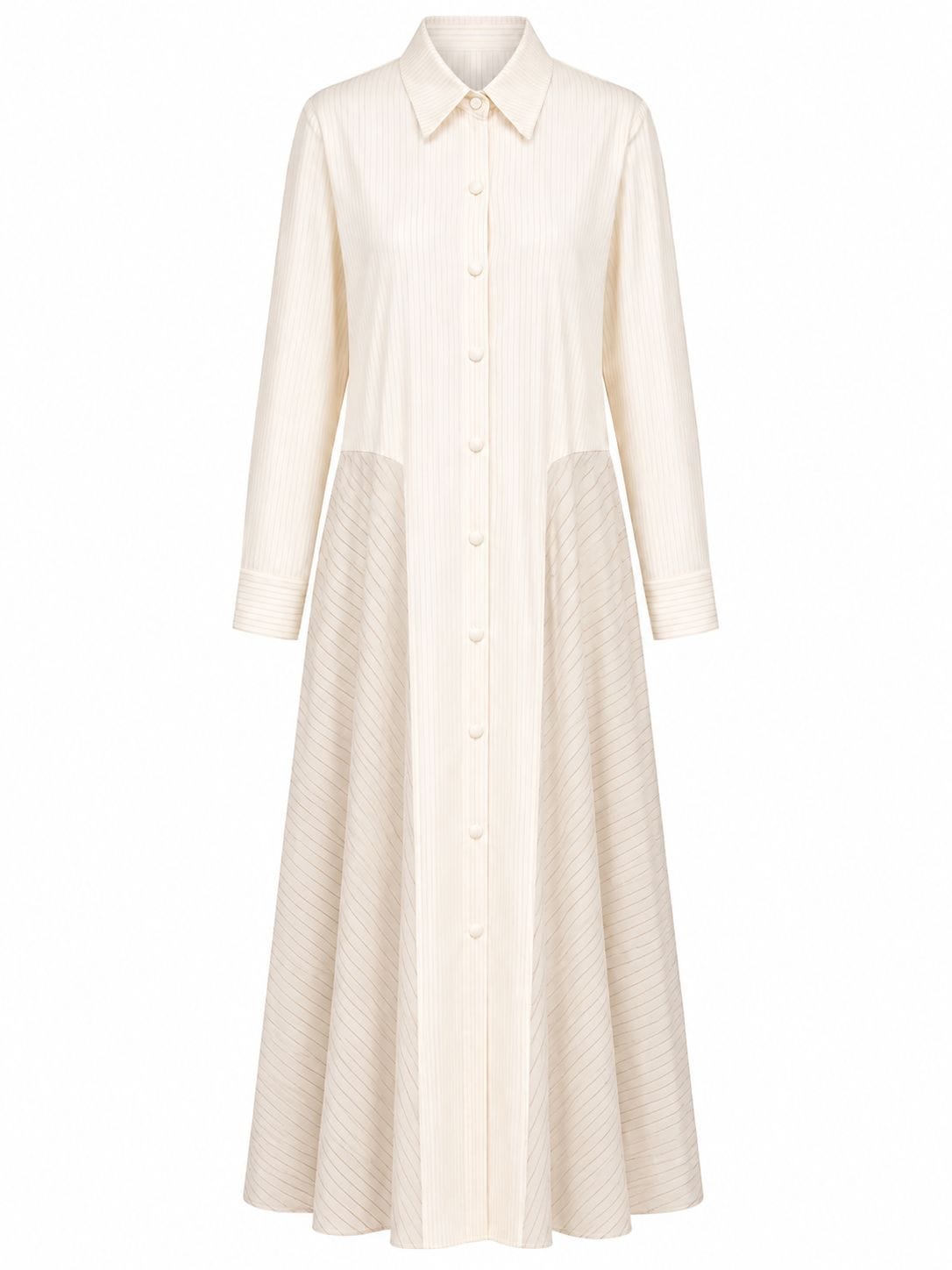 Maison Clad DRESS GARCIA MULTI PINSTRIPES YELLOW WHITE JACQUARD MCL11462