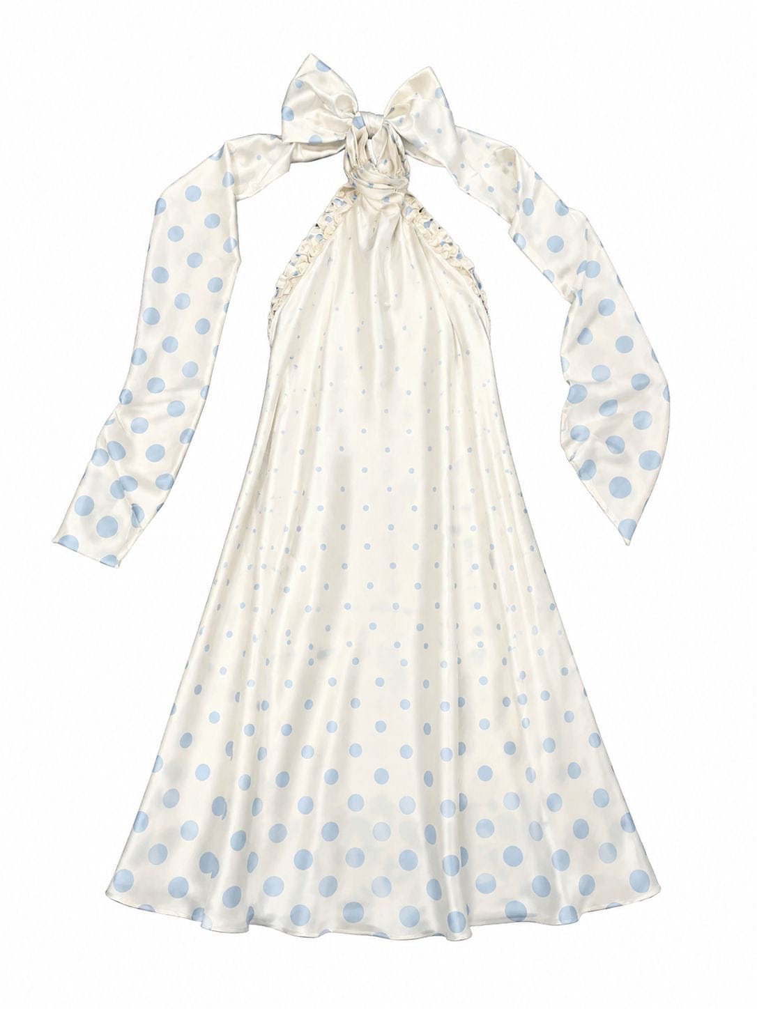 Maison Clad DRESS HAIFA DOTS OFF WHITE BLUE GRADIENT MCL11559