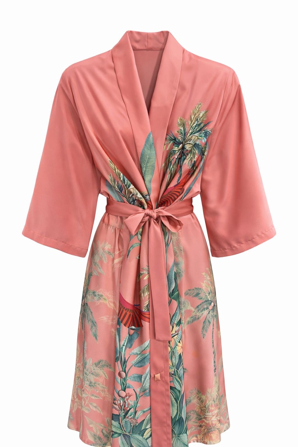 Maison Clad DRESS JACKY PARROTS SHORT SLEEVES CORAL MCL0577