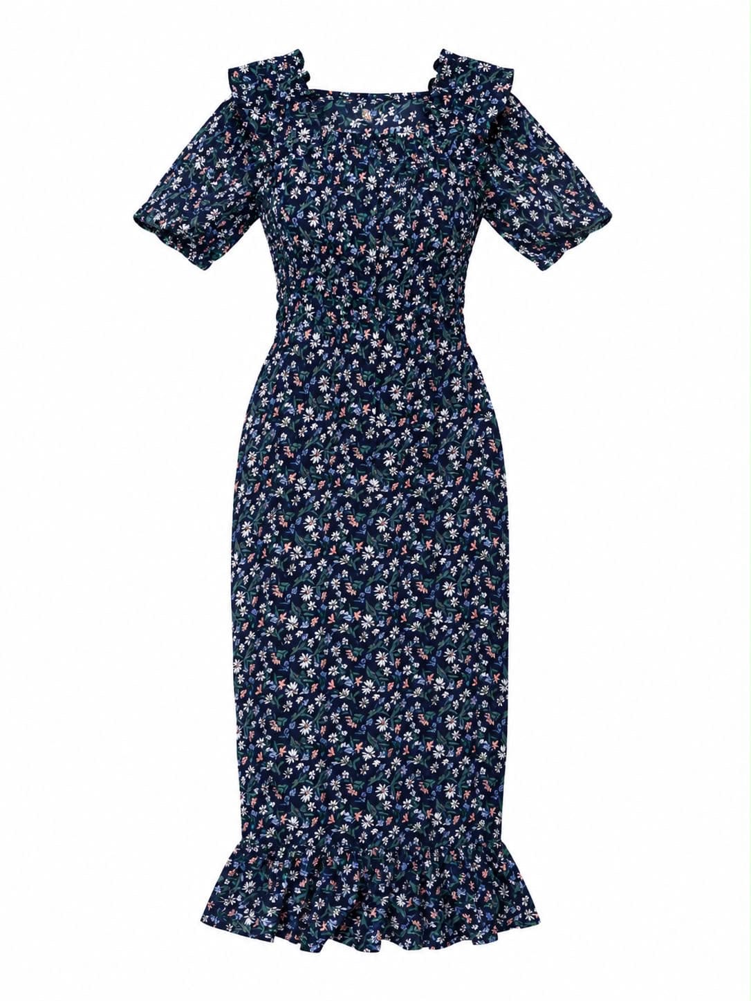 Maison Clad DRESS MAXI FLORAL BLUE MCL12764