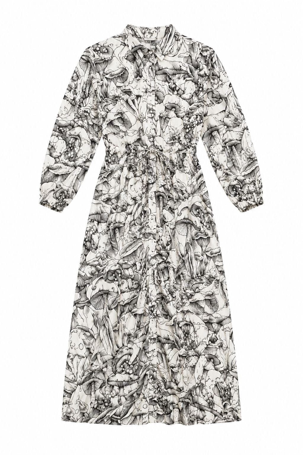 Maison Clad DRESS MUSHROOM WHITE BLACK MCL11985