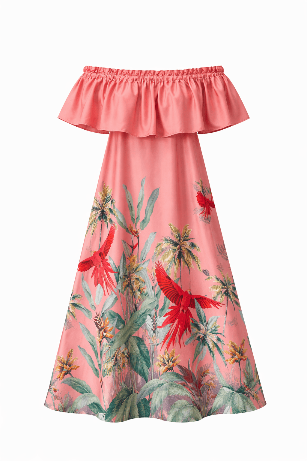 Maison Clad DRESS OCONNY PARROTS CORAL MCL00559