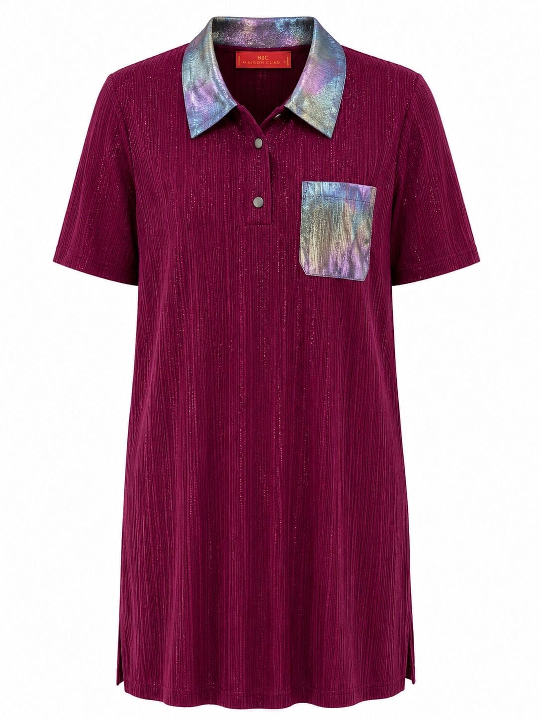 Maison Clad DRESS POLO BURGUNDY CHIFFON MCL11868