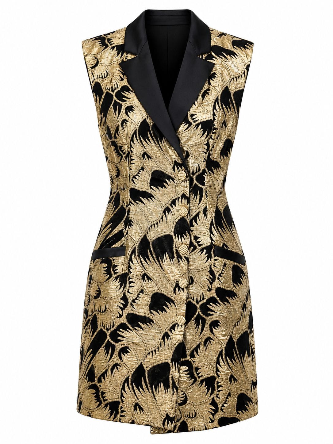 Maison Clad DRESS SHORT GOLD BLACK GODDESS MCL13176
