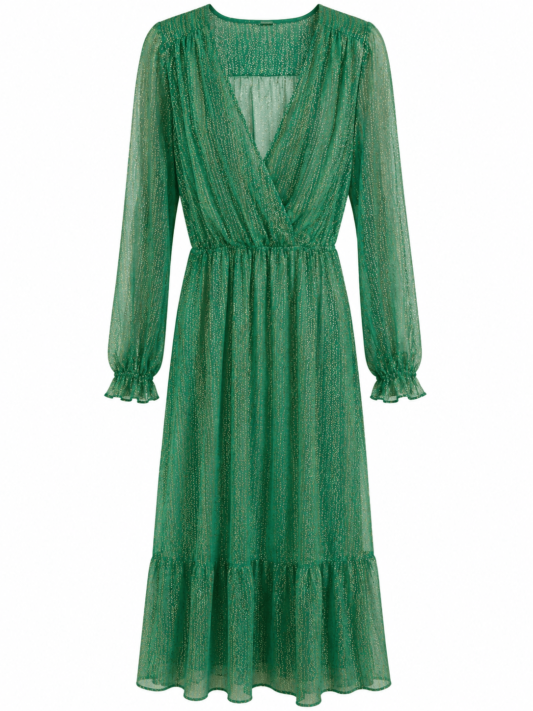 Maison Clad DRESS SOPHIE GREEN SHIMMERS MCL12334