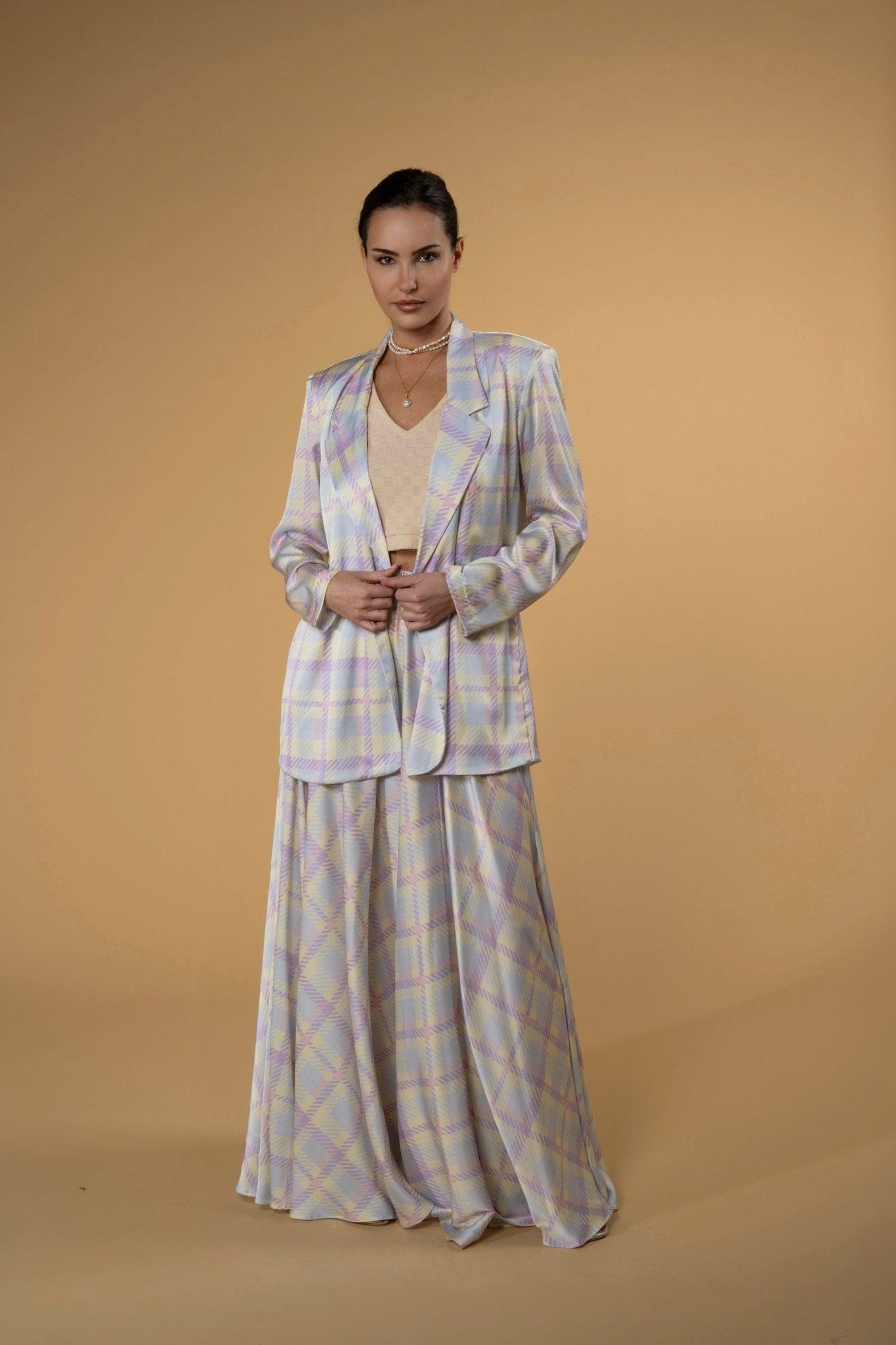 Maison Clad JACKET CLEA CHECKS PURPLE YELLOW MCL00887