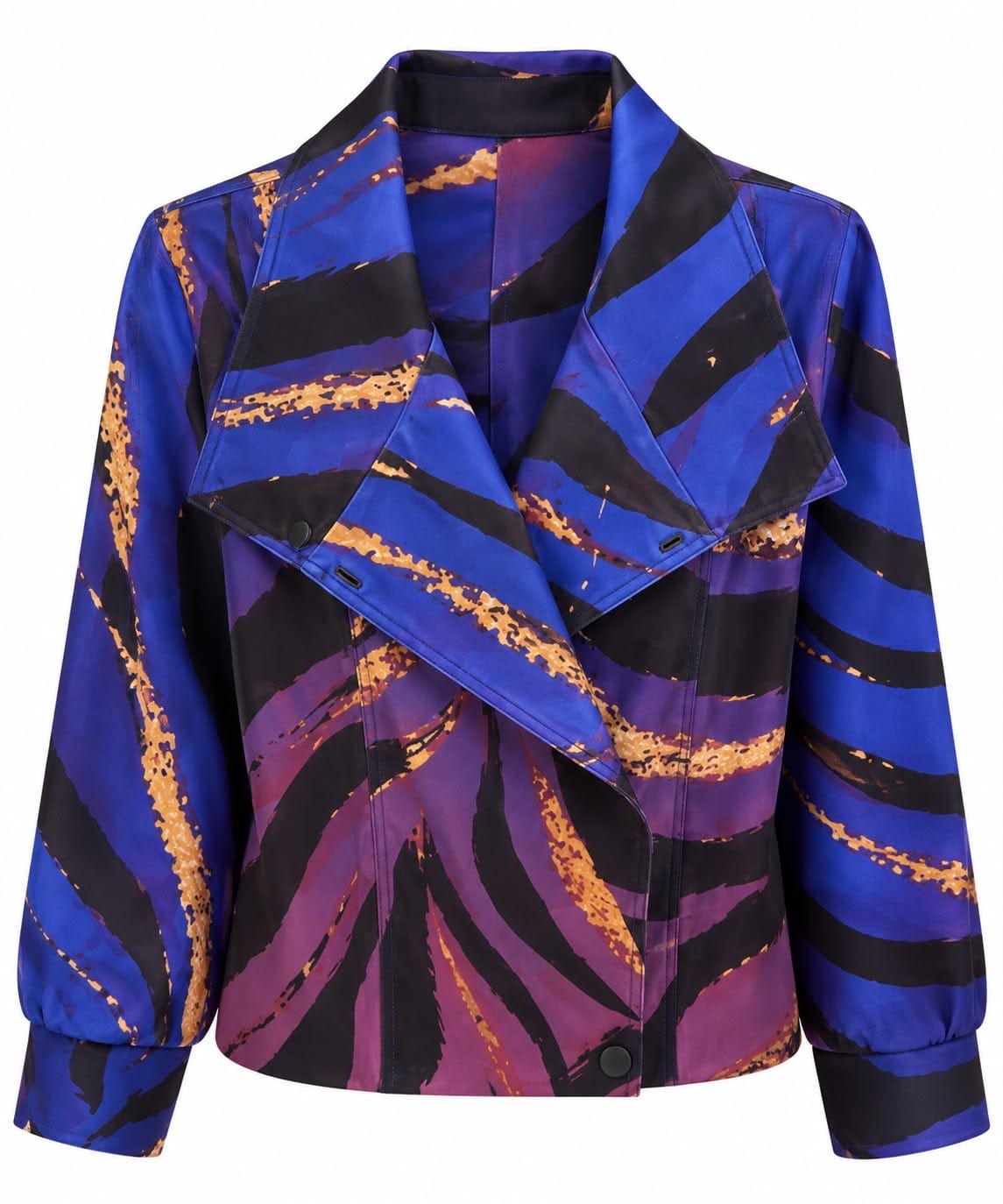 Maison Clad JACKET CLINTON CREPE BOLD TIGER PURPLE BLACK  MCL13462