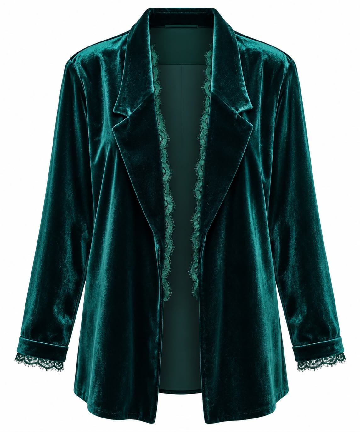 Maison Clad JACKET FRIDA LACE SILK VELVET EMERALD MCL13561