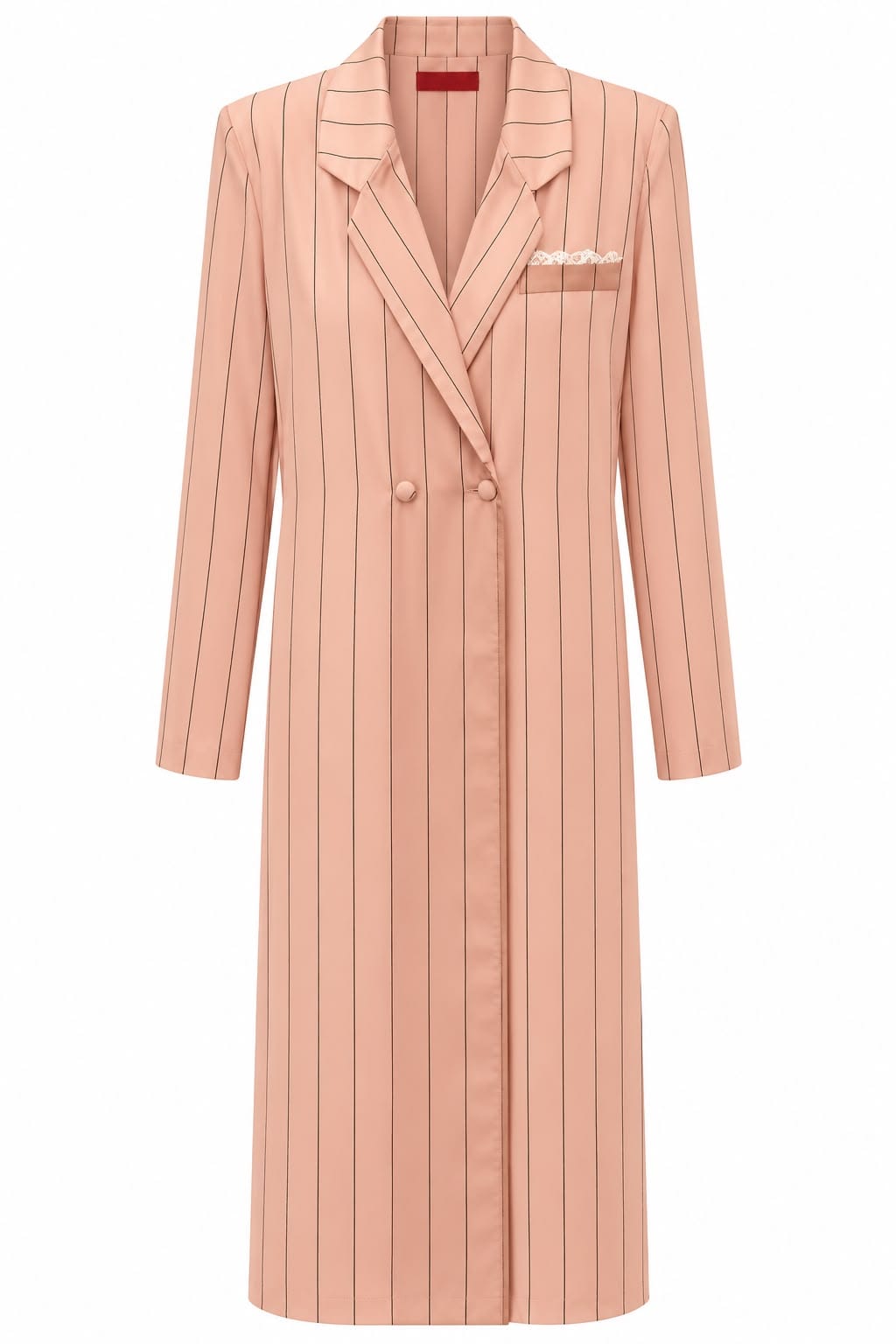 Maison Clad JACKET FUZZA LACE POCKET PINSTRIPES PINK BROWN MCL13346