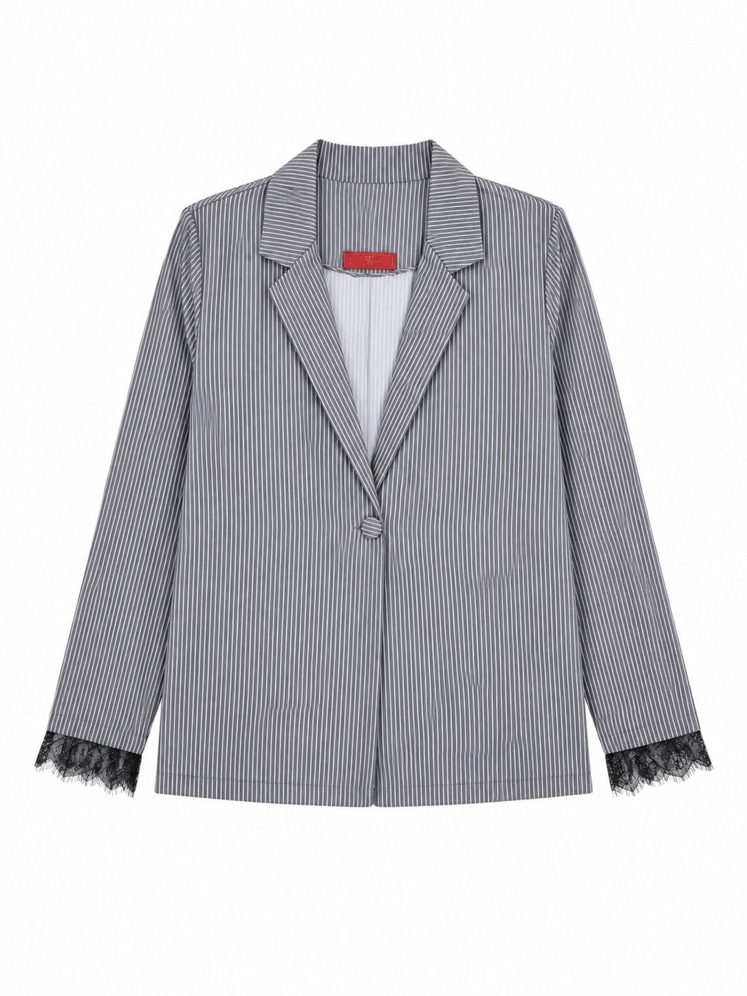 Maison Clad JACKET JANETTE PINSTRIPES LIGHT GREY MCL11433