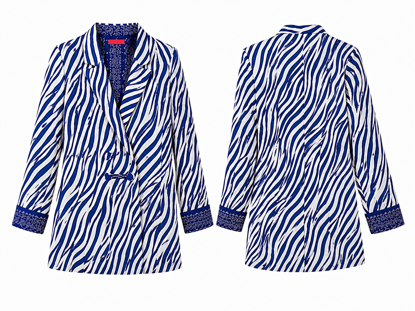 Maison Clad JACKET JUSTIN ZEBRA CREPE BANDANA NAVY LINING MCL13123