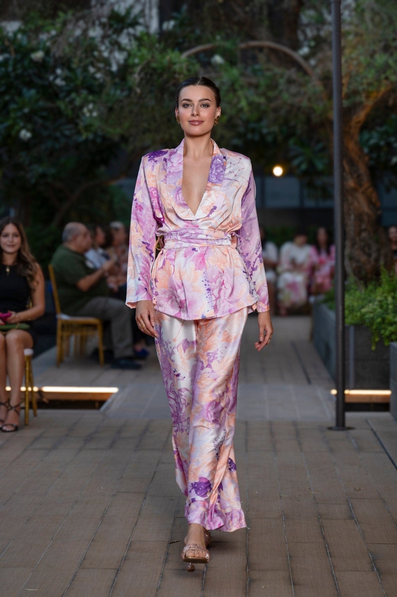 Maison Clad JACKOMO SILK FLORAL ORANGE FUSHIA MCL0026