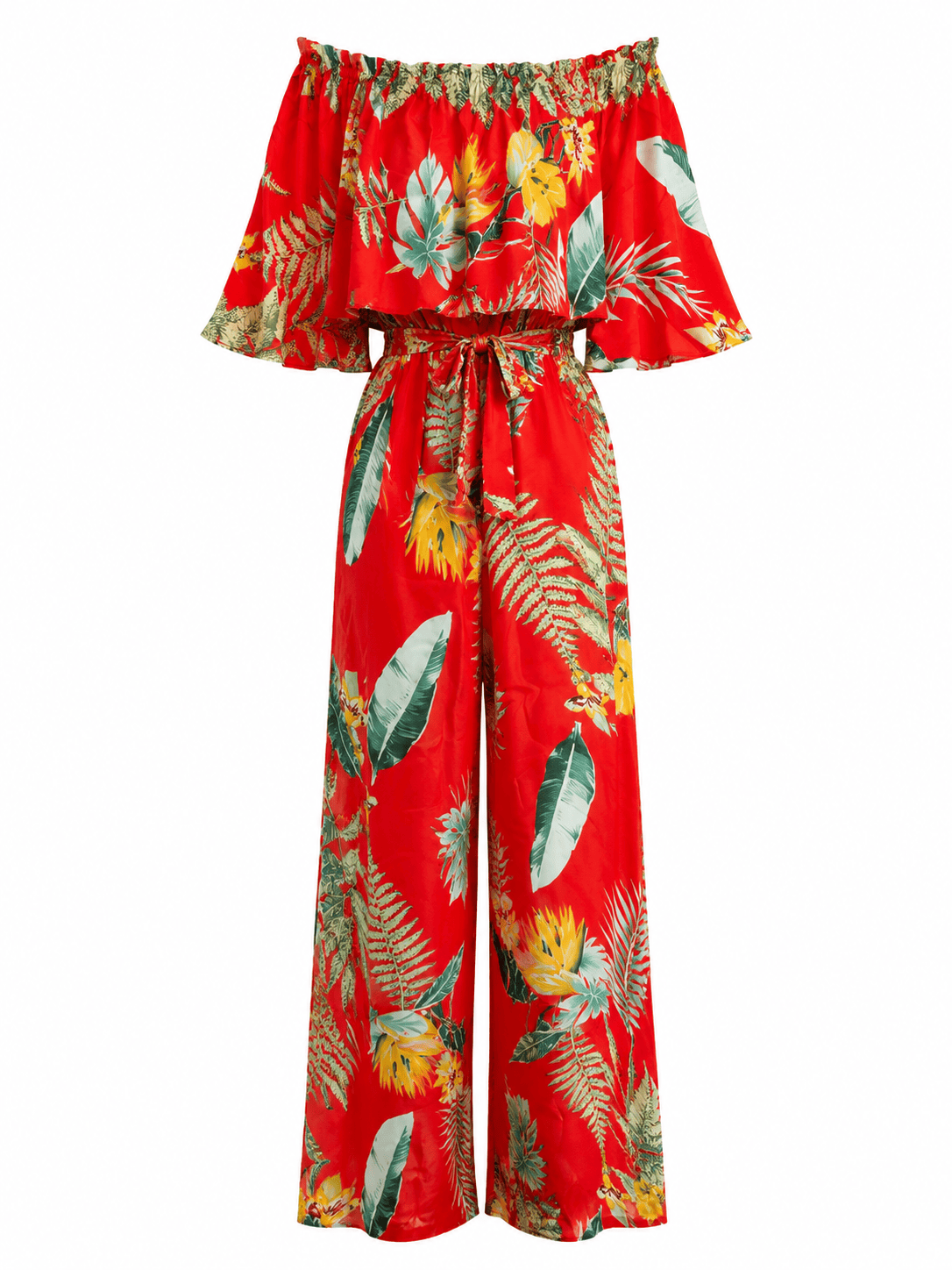 Maison Clad JUMPSUIT RED PALM MCL12408