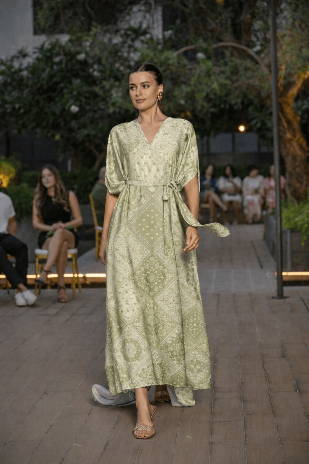 Maison Clad KAFTAN EVANGELIA BANDANA OLIVE MCL00111
