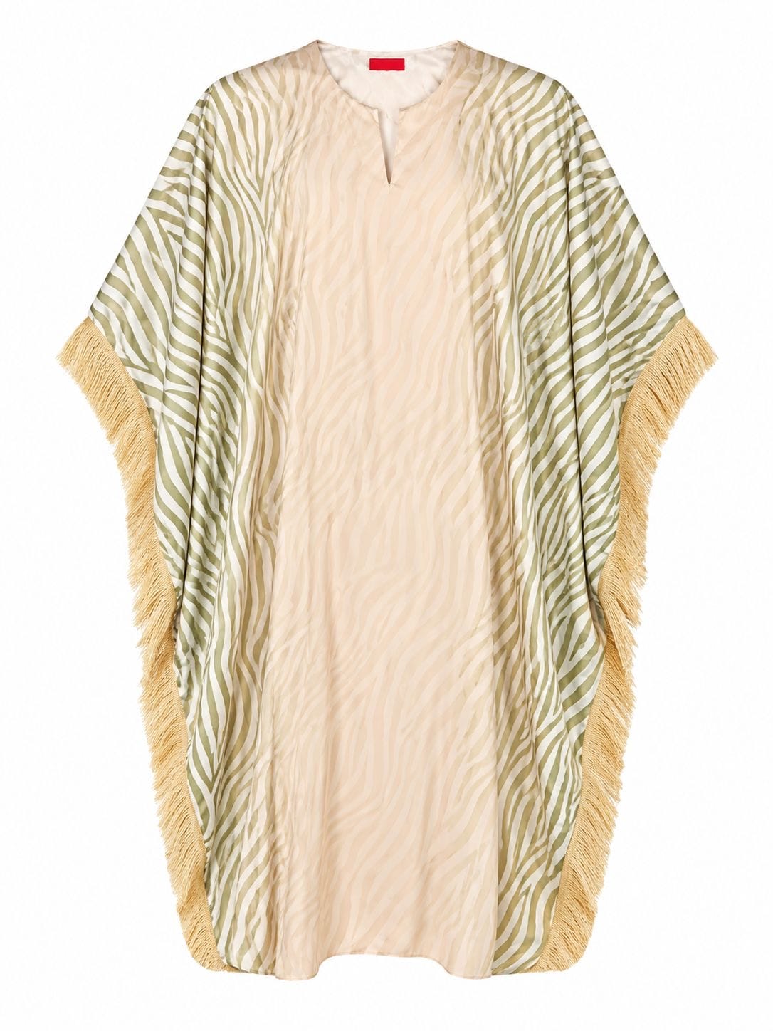Maison Clad KAFTAN FRINGES ZEBRA OLIVE GRADIENT MCL12032