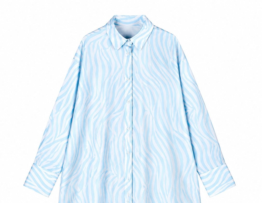Maison Clad KAREY SHIRT ZEBRA BLUE GOLD PIPPING MCL13021