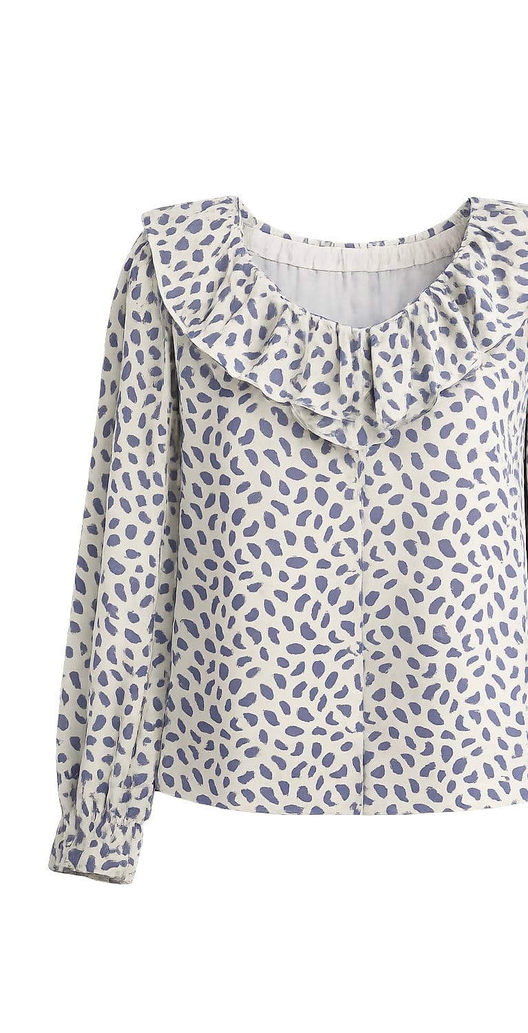 Maison Clad ONE SHOULDER TOP LEO BLUE  MCL11978
