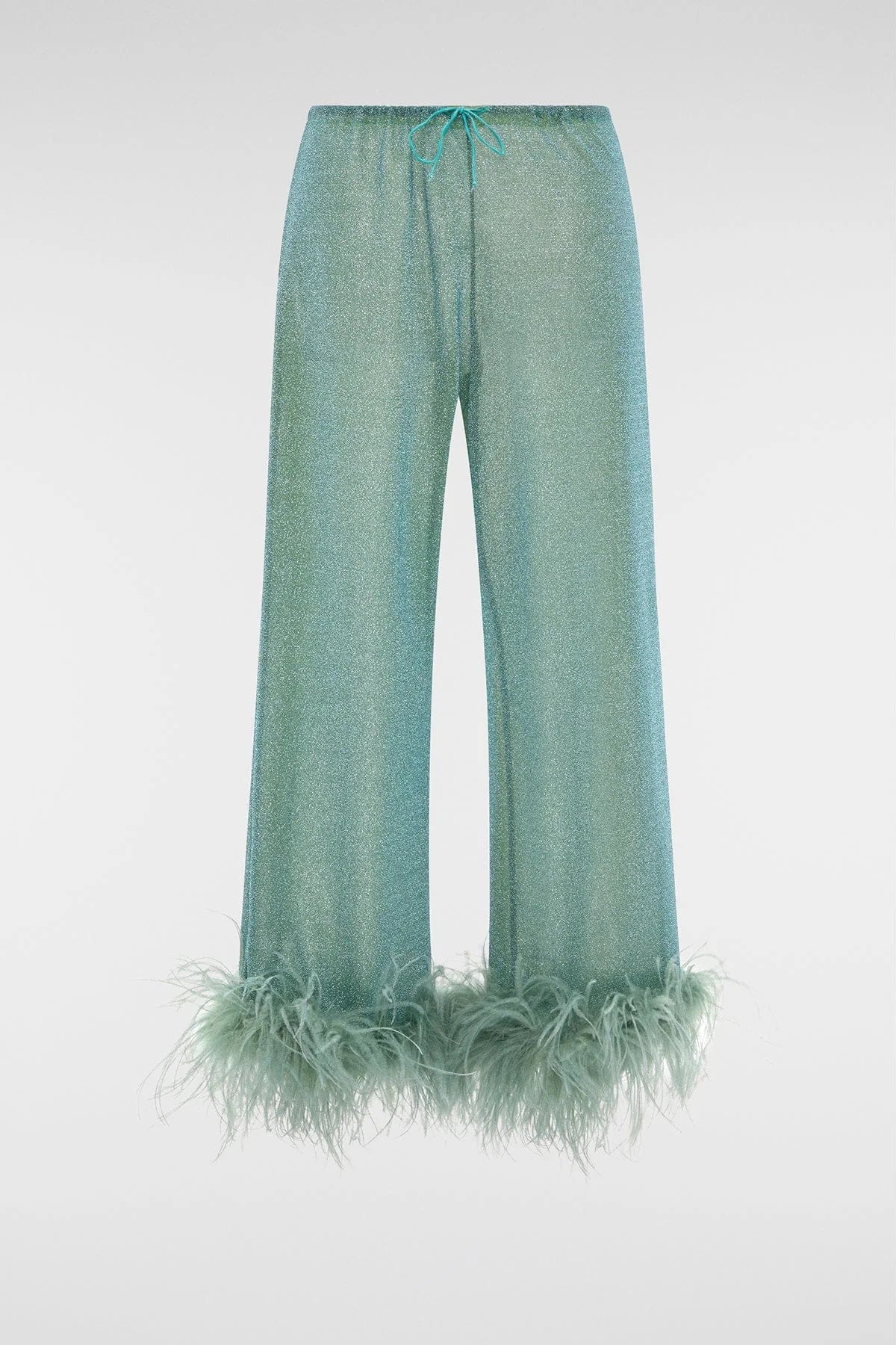 Maison Clad OSEREE LUMIERE TROUSER AQUA OSTRICH FEATHERS MCL12400