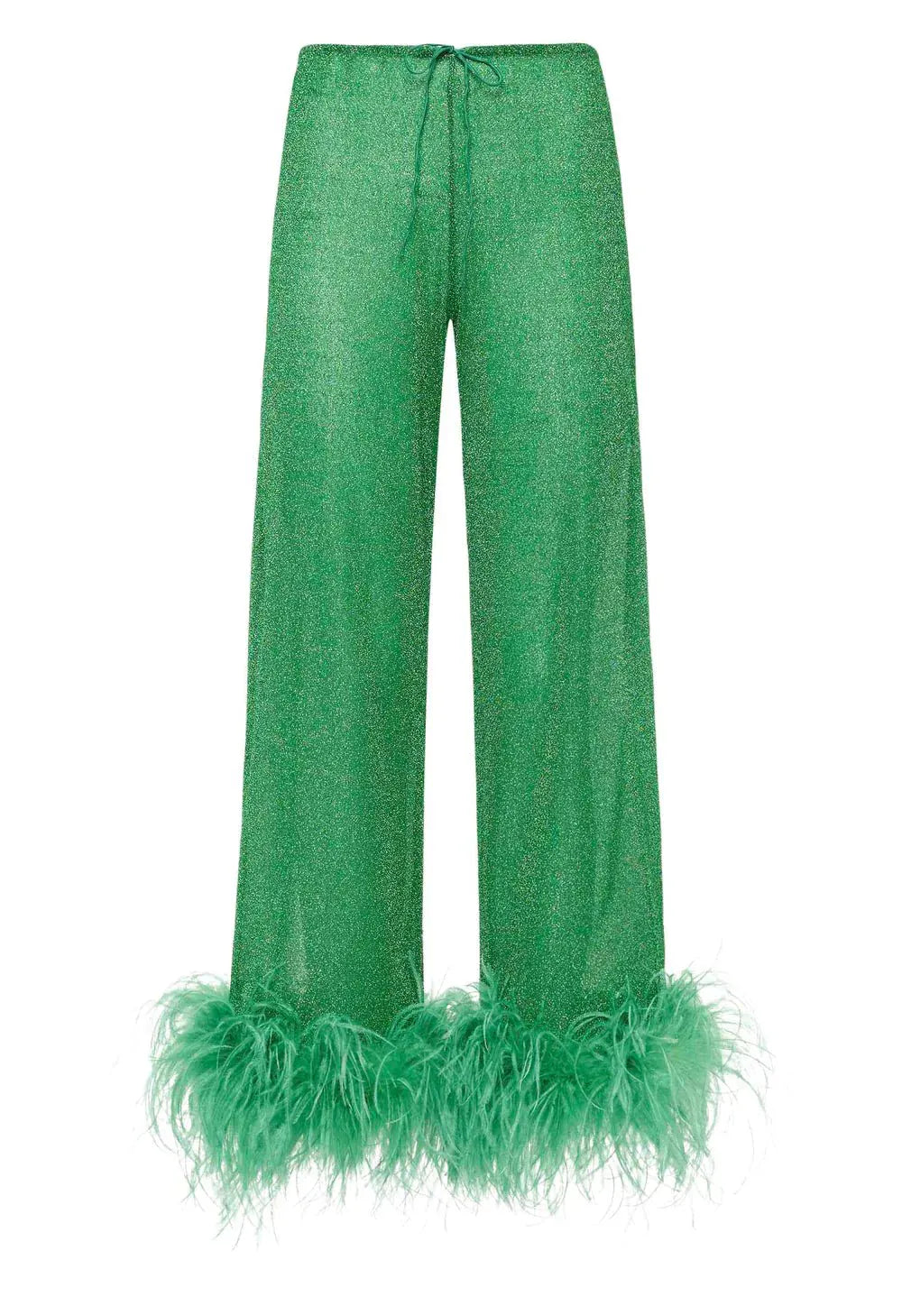 Maison Clad OSEREE LUMIERE TROUSER GREEN OSTRICH FEATHERS MCL12398
