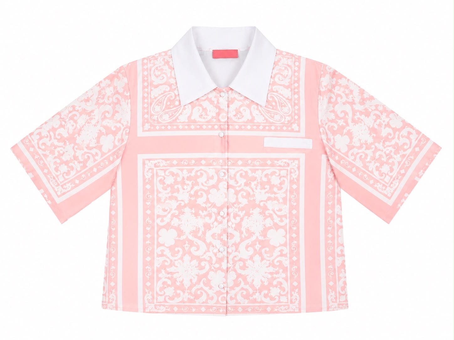 Maison Clad POLO SHIRT MAGDA BANDANA LIGHT PINK MOSAIC MCL12292