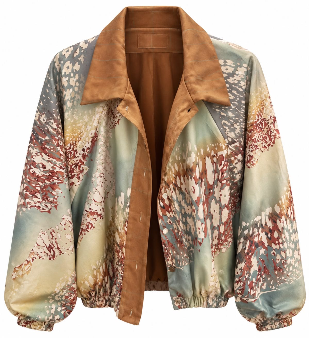 Maison Clad REVERSIBLE MAXI BOMBER COLLAR VEGAN SUEDE BROWN AUTUMN MCL13538