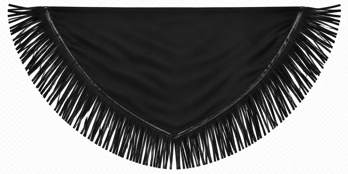 Maison Clad REVERSIBLE SCARF WESTY SUEDE BANDANA RED BLACK SILK FRINGES MCL13663