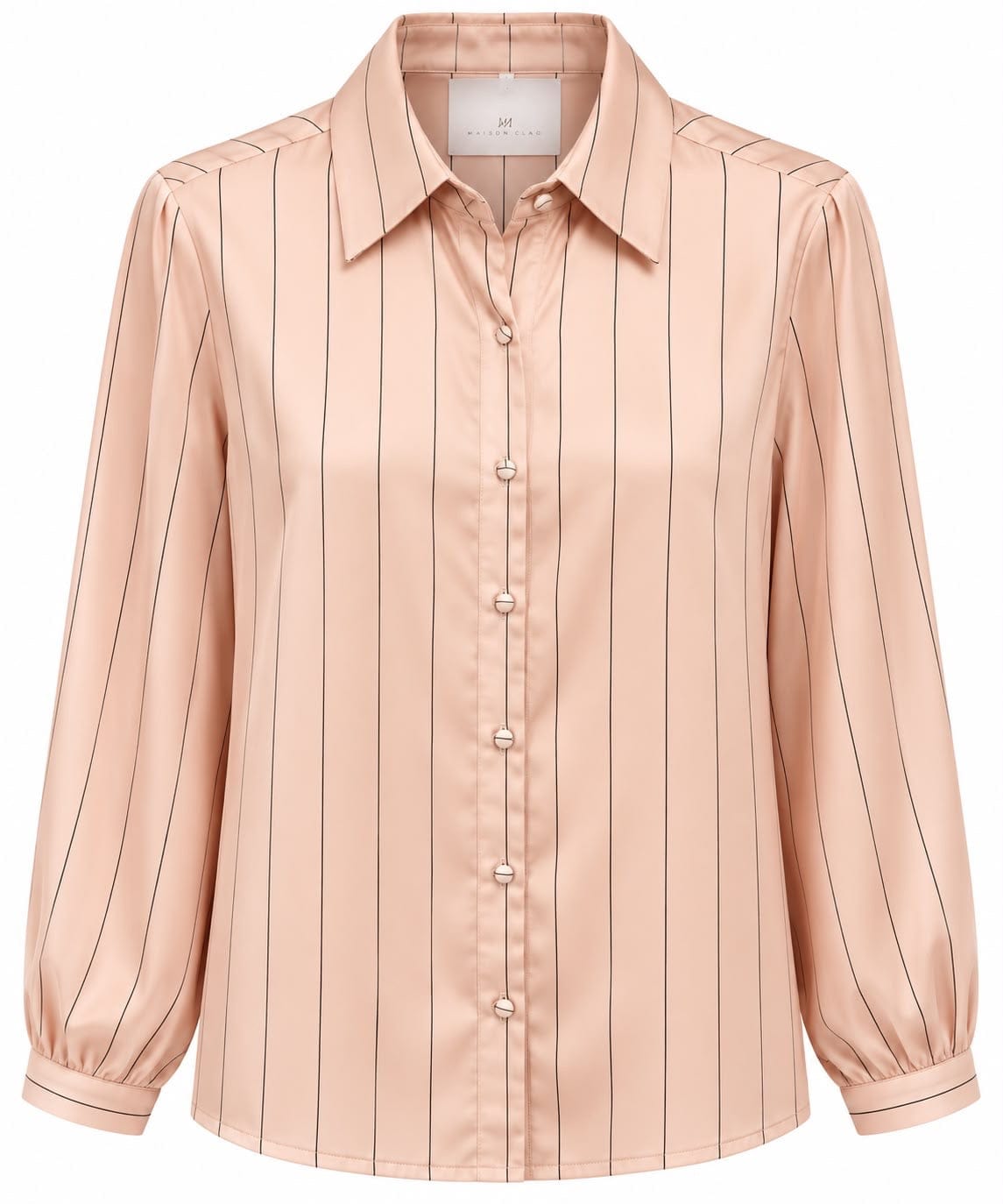 Maison Clad SHIRT BIANCA PINSTRIPES LIGHT PINK BROWN  MCL13326