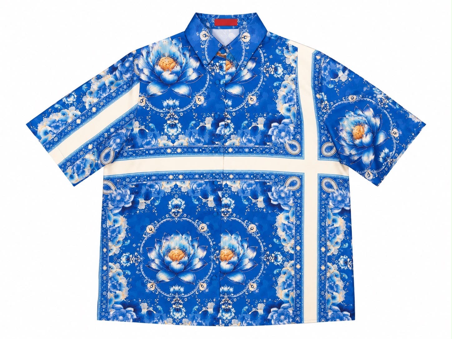 Maison Clad SHIRT BIANKOOKA LOTUS BLUE BANDANA MCL12297