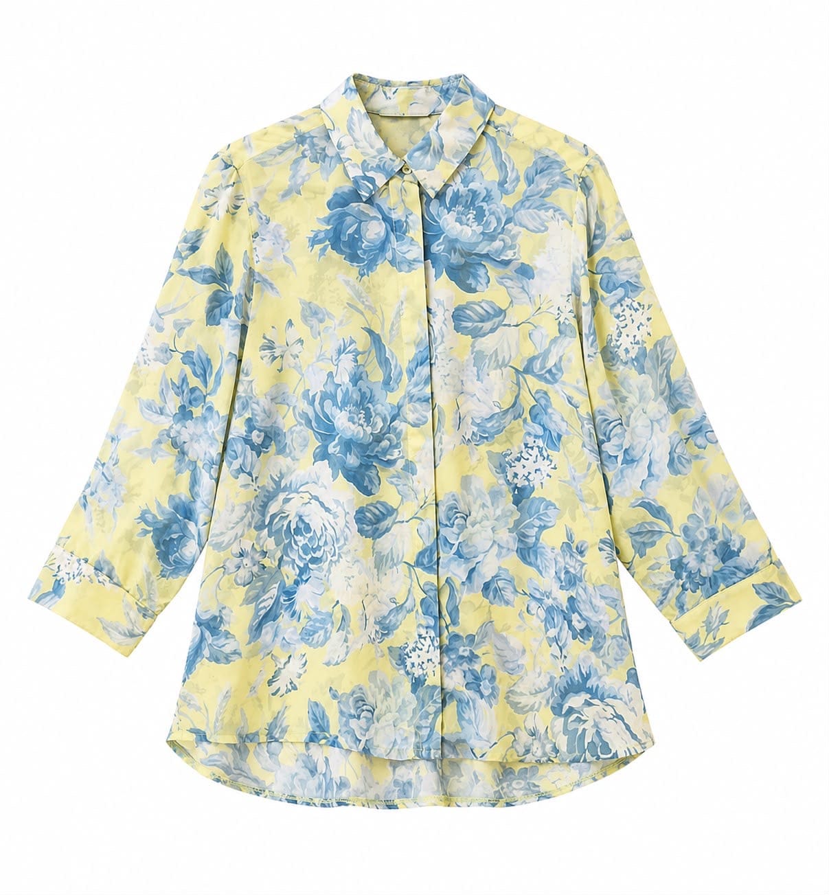 Maison Clad SHIRT CHIFFON BLUE ROSES MCL12353