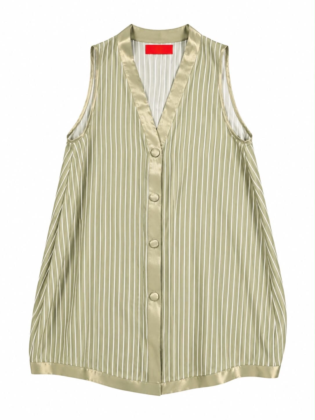 SHIRT CHLOE PINSTRIPES ORGANZA PIPPING OLIVE MCL12800