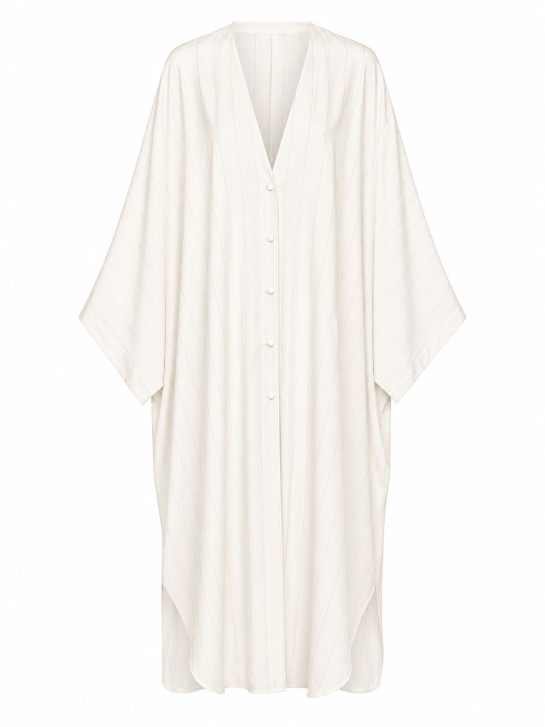 Maison Clad SHIRT MAXI LENGTH VIRGINIA PINSTRIPES LIGHT YELLOW  MCL11465